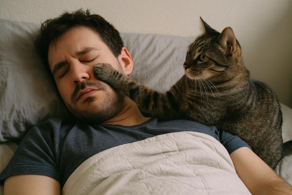 ¿Por qué mi gato me toca la cara con su pata? - ¿Por qué mi gato solo me toca la cara cuando duermo?