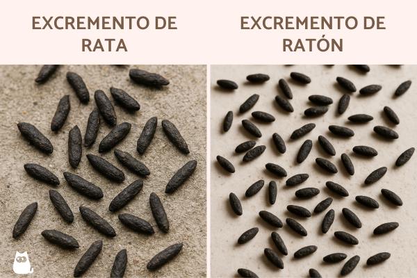 Diferencias entre rata y ratón - ¿Cuál es la diferencia entre excremento de rata y de ratón?