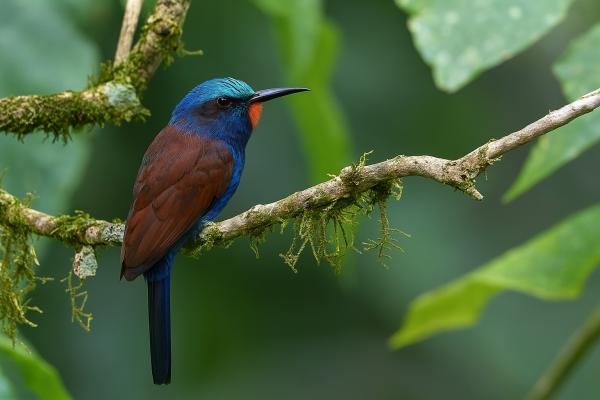 Abejarucos africanos: tipos y características - Abejaruco de cabeza azul (Merops muelleri)