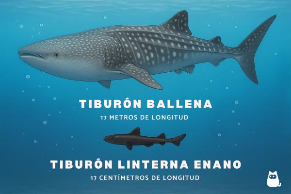 Curiosidades de los tiburones - 1. Tienen tamaños extremos