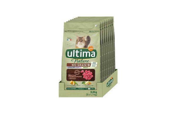 Los mejores piensos sin cereales para gatos - Ultima Nature No Grain Esterilizados con ternera fresca