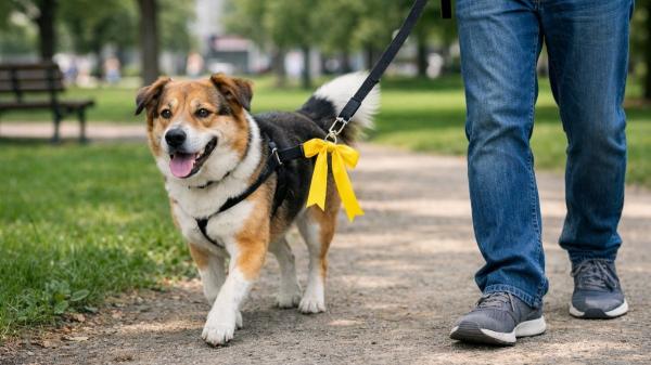 El lazo amarillo en la correa de un perro no es decorativo: es una señal de advertencia - El verdadero significado del lazo amarillo en la correa de un perro