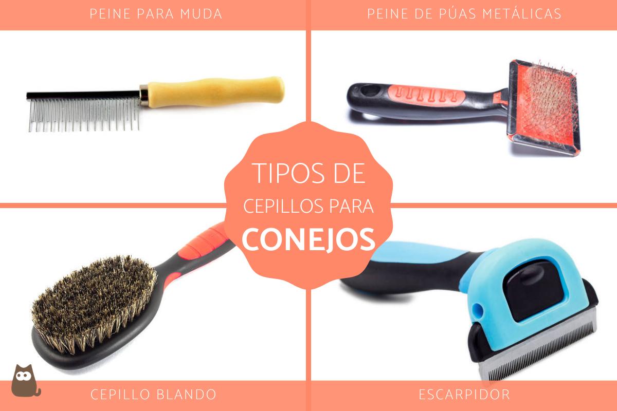 Tipos de cepillos para conejos