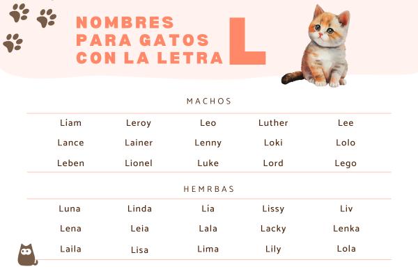 Nombres para gatos con L