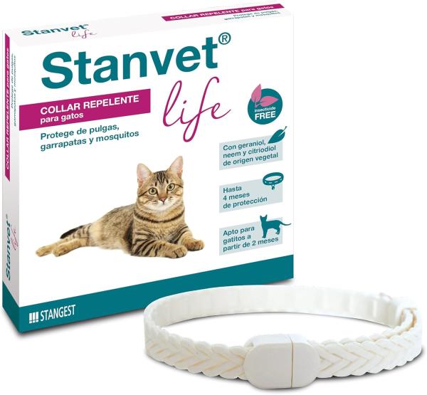 Los mejores collares antipulgas para gatos - 3. Collar Stanvet Life 