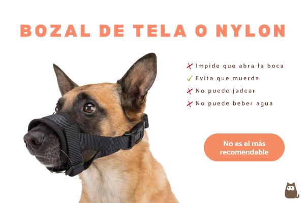 Tipos de bozales para perros - 1. Bozal de tela o nylon 