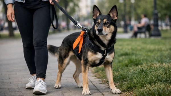 No es moda ni decoración: el verdadero significado de los lazos de colores en las correas de los perros - Lazo naranja: alerta con otros perros